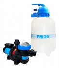Kit de Filtro e Bomba p/ piscinas Fm 36 + Bmc33 1/3 Cv Sodramar