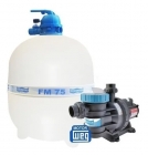 Kit de Filtro e Bomba p/ piscinas Fm 75 + Bmc 150 1.1/2 Cv Sodramar